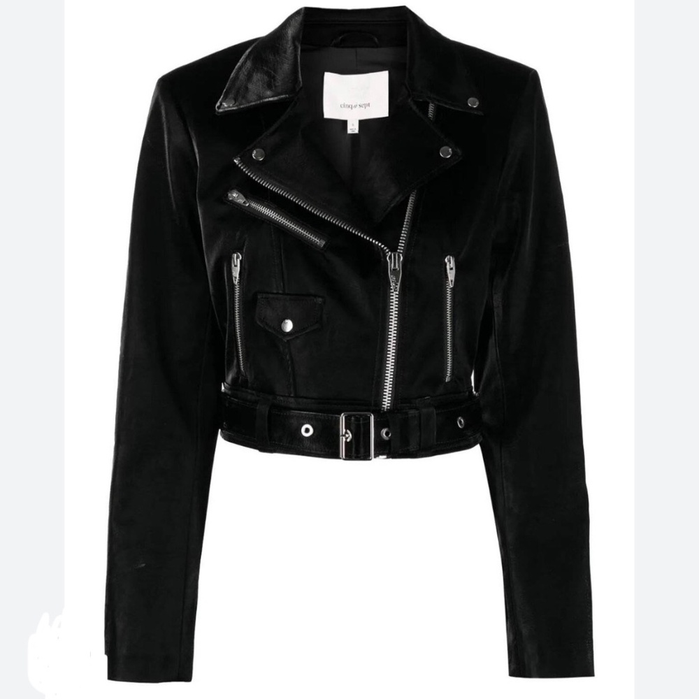 Faux Leather Zoe Jacket size L Cinq a Sept